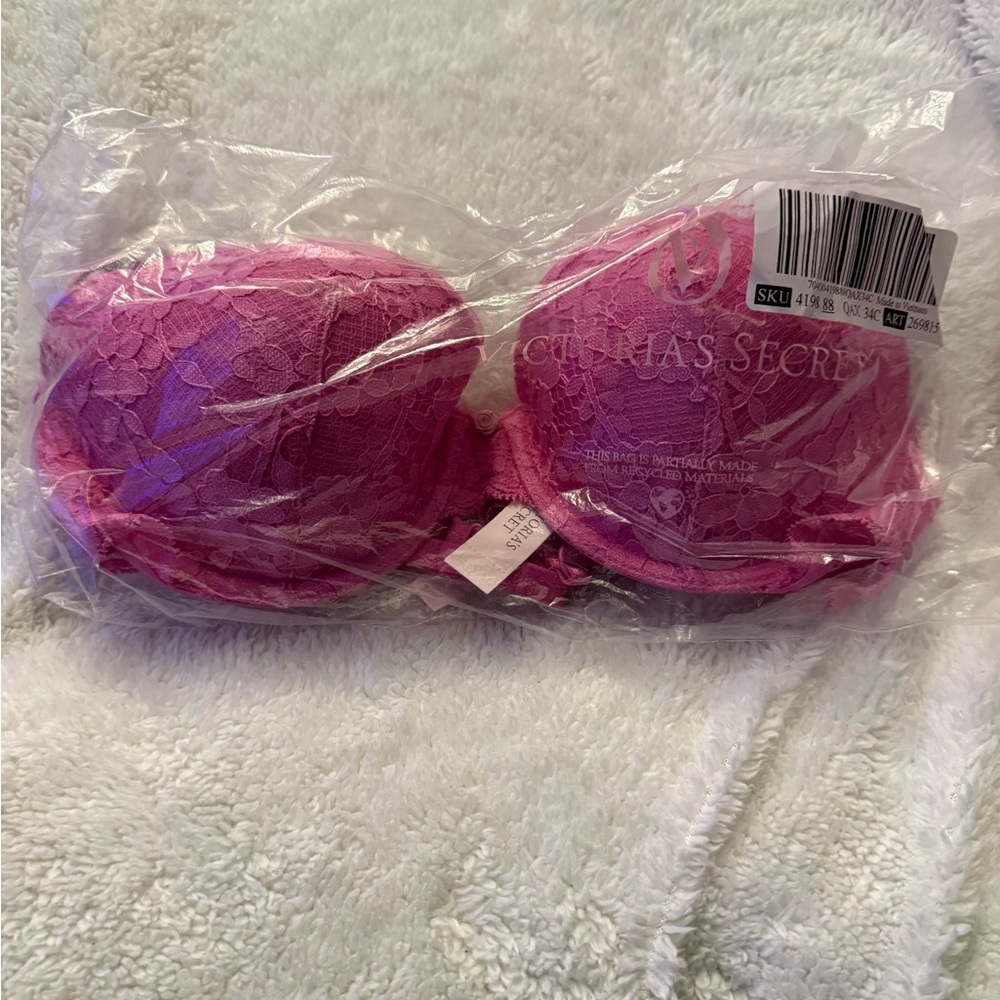 Victoria's Secret Dream Angels Twinkle Strap Lace Demi Bra 34C NWT - Picture 3 of 9